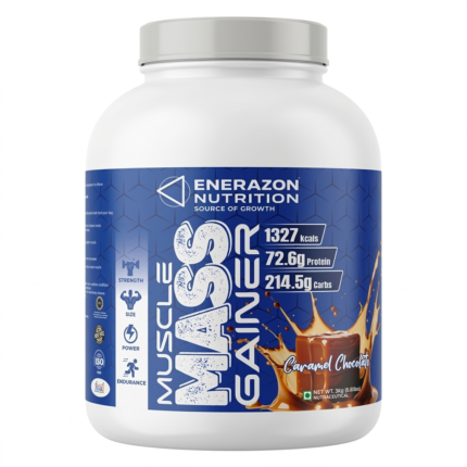 ENERAZON MASSIVE MASS GAINER – HIGH CALORIE MUSCLE BUILDER (CARAMEL CHOCOLATE)